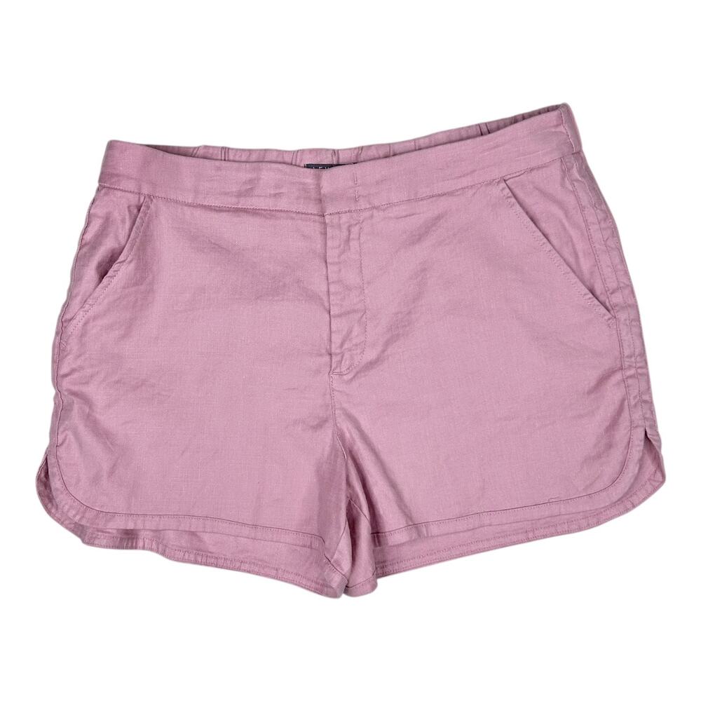 Anthropologie x Level 99 Women's 32 pink Linen Blend Helen Trouser Shorts